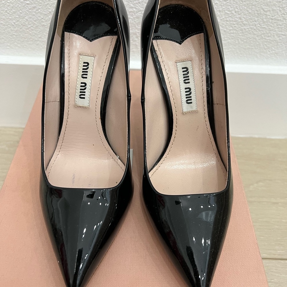 Miu Miu Calzature Donna Black Glitter Pointed Pumps